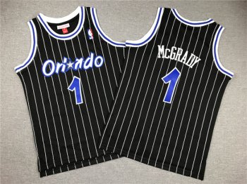 Youth Orlando Magic #1 Tracy McGrady 2003-04 Black Hardwood Classics Jersey