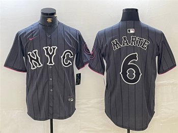 New York Mets #6 Starling Marte Graphite 2024 City Connect Limited Jersey