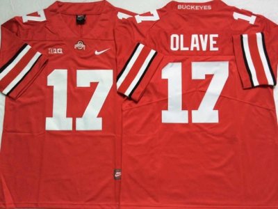 NCAA Ohio State Buckeyes #17 Chris Olave Red College Football Jersey
