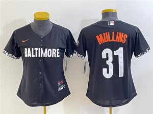 Womens Baltimore Orioles #31 Cedric Mullins Black 2023 City Connect Jersey