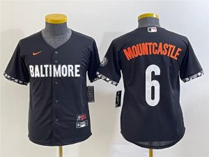 Youth Baltimore Orioles #6 Ryan Mountcastle Black 2023 City Connect Jersey
