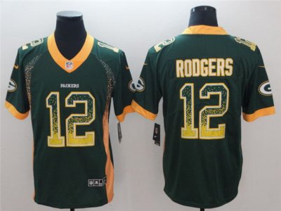 Green Bay Packers #12 Aaron Rodgers Green Drift Fashion Limited Jersey