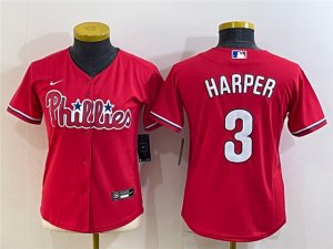 Women's Philadelphia Phillies #3 Bryce Harper White Cool Base Jersey