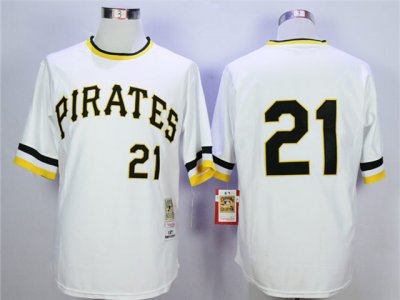 Pittsburgh Pirates #21 Roberto Clemente 1971 Throwback White Jersey