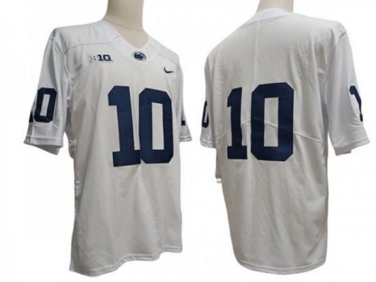 NCAA Penn State Nittany Lions #10 White College Football Jersey