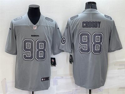 Las Vegas Raiders #98 Maxx Crosby Gray Atmosphere Fashion Limited Jersey