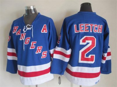 New York Rangers #2 Brian Leetch CCM Vintage Blue Jersey