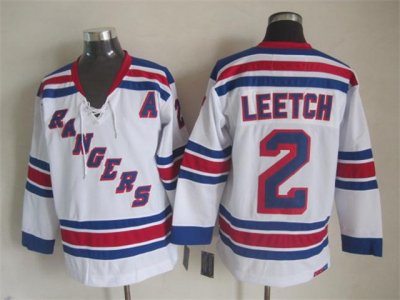 New York Rangers #2 Brian Leetch CCM Vintage White Jersey