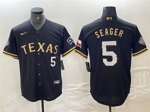 Texas Rangers #5 Corey Seager Black Gold Fashion Jersey