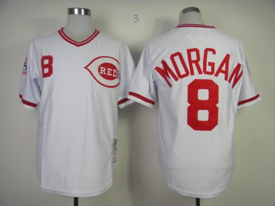Cincinnati Reds #8 Joe Morgan 1975 Throwback White Jersey