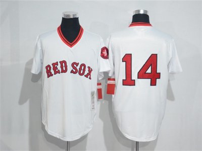 Boston Red Sox #14 Jim Rice 1975 Throwback White Jersey