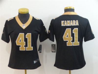 Womens New Orleans Saints #41 Alvin Kamara Black Vapor Limited Jersey