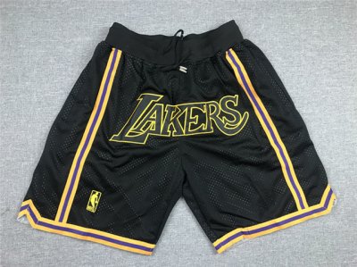 Los Angeles Lakers Just Don "Lakers" Black Gold Basketball Shorts