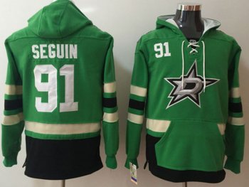 Dallas Stars #91 Tyler Seguin Green Pocket Hoodie Jersey