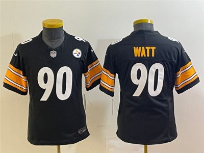 Youth Pittsburgh Steelers #90 T.J. Watt Black Vapor F.U.S.E. Limited Jersey