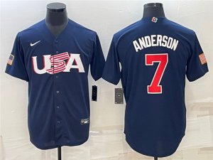 USA #7 Tim Anderson Navy 2023 World Baseball Classic Jersey