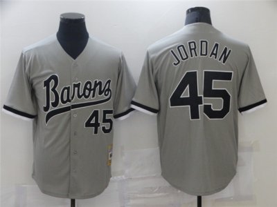 Chicago White Sox Minor League Birmingham Barons #45 Michael Jordan Throwback Gray Jersey
