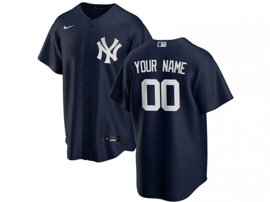 New York Yankees Custom #00 Navy Cool Base Jersey
