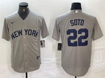 New York Yankees #22 Juan Soto Gray Away Limited Jersey