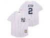 New York Yankees #2 Derek Jeter White Cooperstown Collection Cool Base Jersey
