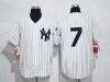 New York Yankees #7 Mickey Mantle White Pinstripe Throwback Jersey