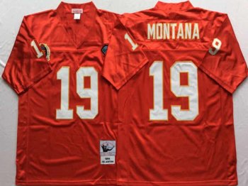 Kansas City Chiefs #19 Joe Montana 1994 Throwback Red Jersey