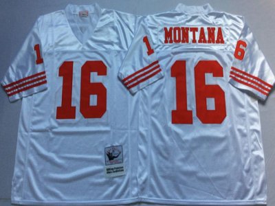 San Francisco 49ers #16 Joe Montana Throwback White Jersey