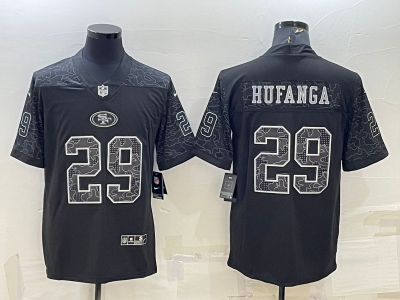 San Francisco 49ers #29 Talanoa Hufanga Black RFLCTV Limited Jersey