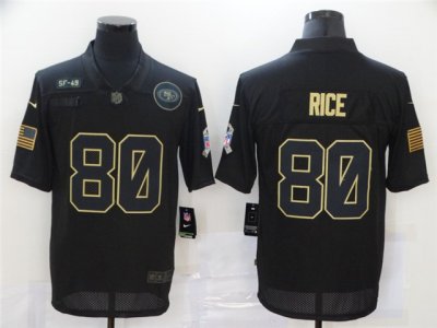 San Francisco 49ers #80 Jerry Rice 2020 Black Salute To Service Limited Jersey