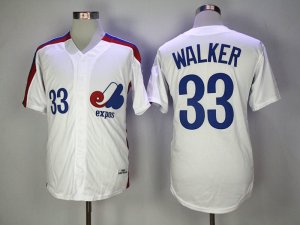 Montreal Expos #33 Larry Walker White Throwback Jersey