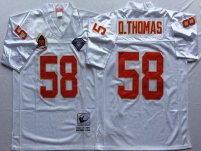 Kansas City Chiefs #58 Derrick Thomas Throwback White Jersey