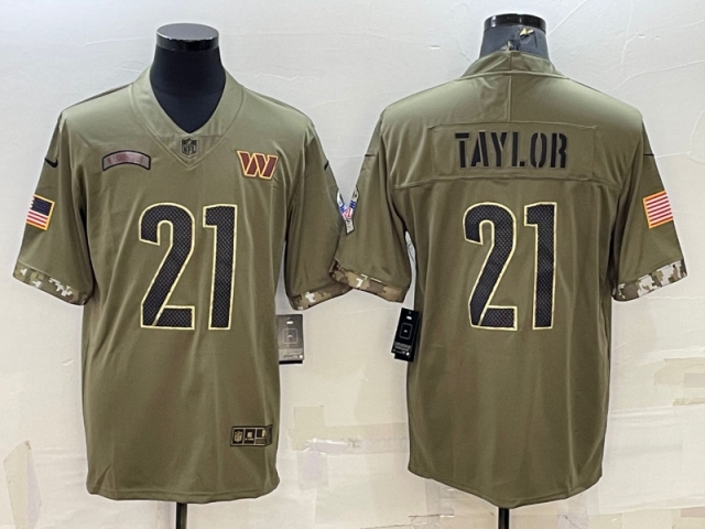 Washington Commanders #21 Sean Taylor 2022 Olive Salute To Service Limited Jersey - Click Image to Close