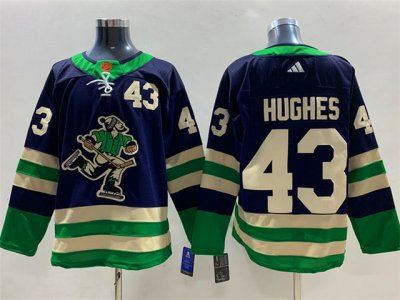 Vancouver Canucks #43 Quinn Hughes Navy 2022/23 Reverse Retro Jersey