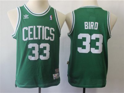 Youth Boston Celtics #33 Larry Bird Green Hardwood Classics Jersey