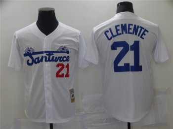 Santurce Crabbers #21 Roberto Clemente White Baseball Jersey