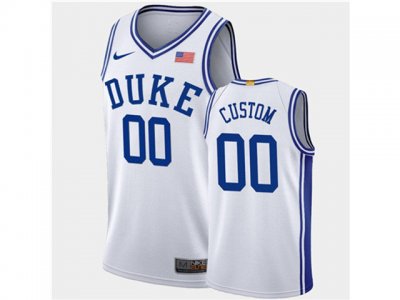 NCAA Duke Blue Devils #00 White College Basketball Custom Jersey