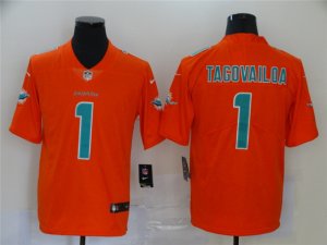 Miami Dolphins #1 Tua Tagovailoa Orange Inverted Limited Jersey