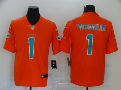 Miami Dolphins #1 Tua Tagovailoa Orange Inverted Limited Jersey