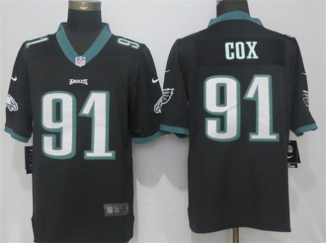 Philadelphia Eagles #91 Fletcher Cox Black Vapor Limited Jersey - Click Image to Close