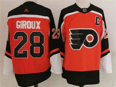 Philadelphia Flyers #28 Claude Giroux Orange 2021 Reverse Retro Jersey