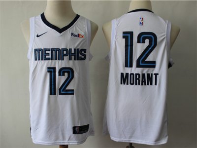 Memphis Grizzlies #12 Ja Morant White Swingman Jersey