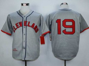 Cleveland Indians #19 Bob Feller 1948 Throwback Gray Jersey