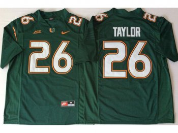 NCAA Miami Hurricanes #26 Sean Taylor Green College Football Jersey