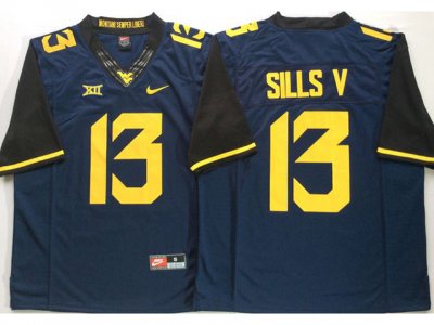 NCAA West Virginia Mountaineers #13 David Sills V Navy College Football Jersey