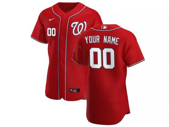 Washington Nationals Custom #00 Alternate Red Flex Base Jersey