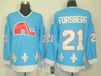 Quebec Nordiques #21 Peter Forsberg CCM Vintage Light Blue Jersey