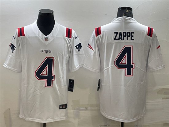 New England Patriots #4 Bailey Zappe White Vapor Limited Jersey