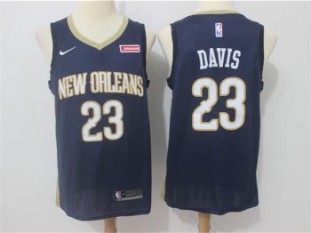 New Orleans Pelicans #23 Anthony Davis Navy Blue Swingman Jersey