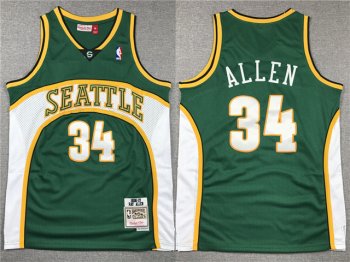 Seattle SuperSonics #34 Ray Allen 2006-07 Green Hardwood Classics Jersey