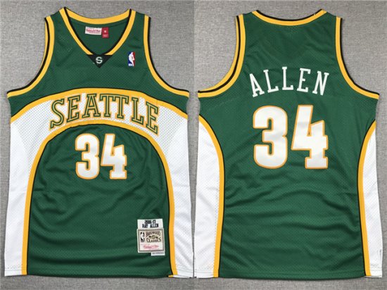 Seattle SuperSonics #34 Ray Allen 2006-07 Green Hardwood Classics Jersey